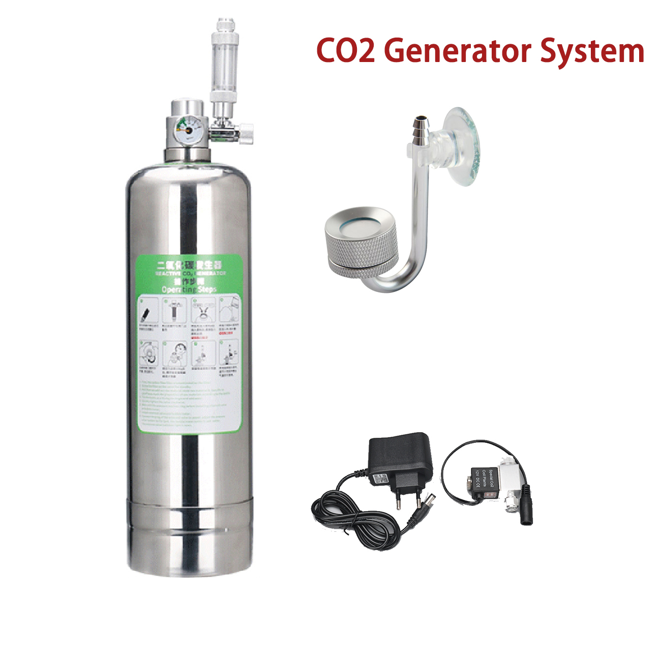 Planted Aquarium Co2 System - Kit sistem penghasil CO2 akuarium baja