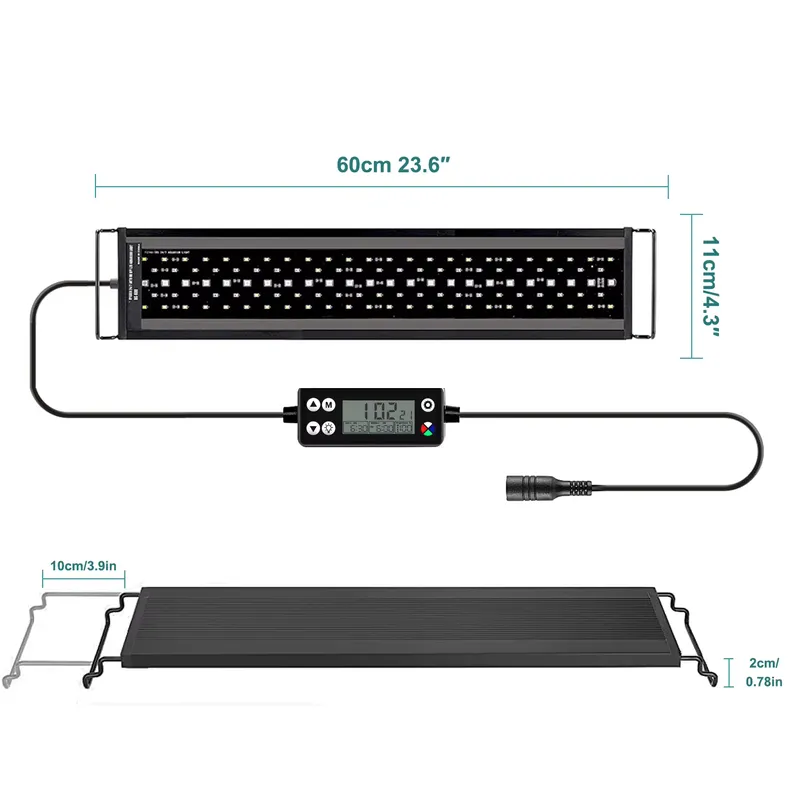 Planted Aquarium Hours - Lampu LED Akuarium Spektrum Penuh 60cm