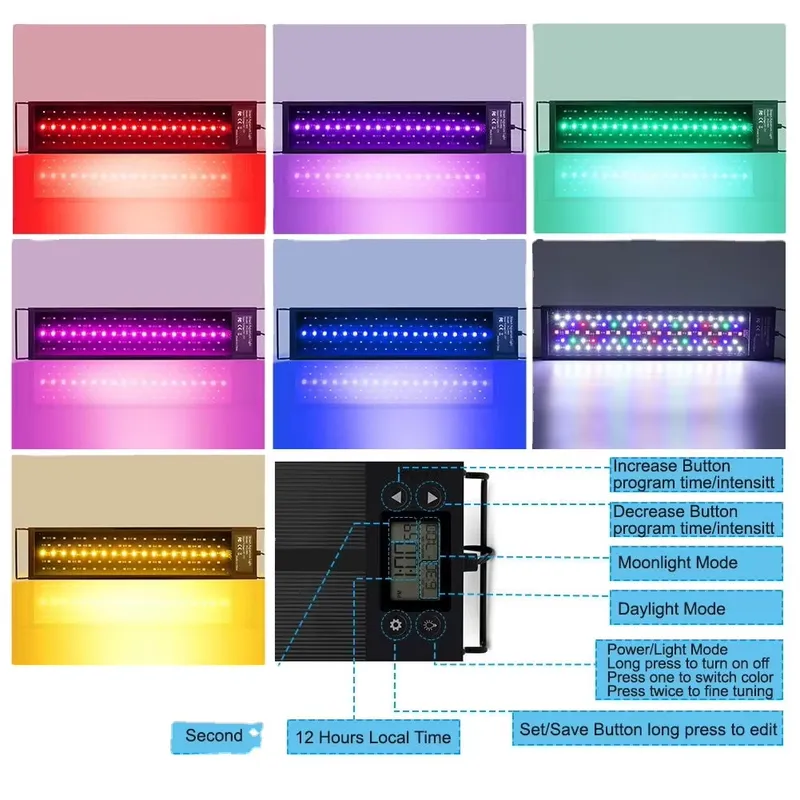 Lampu Akuarium LED 45cm 24W de - Planted Aquarium Hours ulasan dan harga