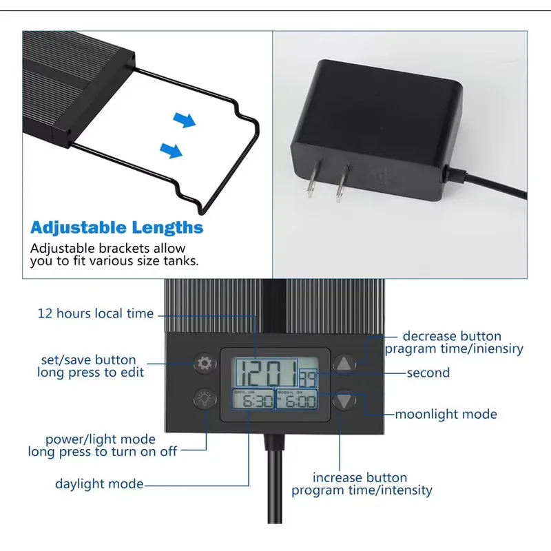 Lampu Akuarium LED 45cm 24W de - Planted Aquarium Hours ulasan dan harga