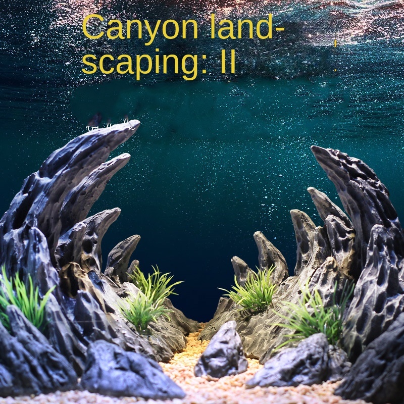 Batu simulasi tangki ikan, bat - Planted Aquarium With Rocks ulasan dan harga